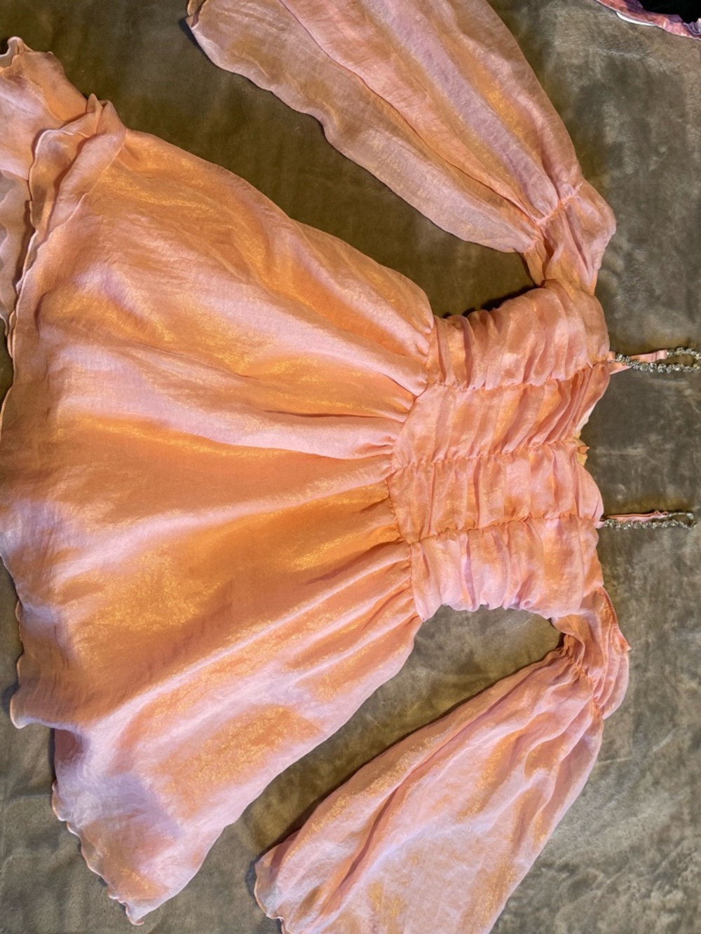 Sugar Thrillz Pink Shimmer Puff Sleeve Mini Dress